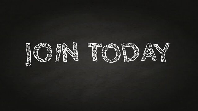 join today text concept - Hand drawing text on blackboard. Stop motion animation. sketch text
