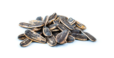 Sunflower seeds isolated on white background