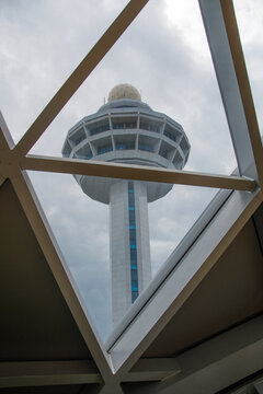 Changi Airport Control Tower View From The Window Of Jewel Changi