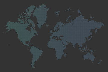 Fototapeta na wymiar World map dotted pattern (dot pattern). Blue transition. World map illustration