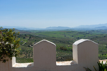 PANORAMIC VIEW OF MOUNTAINS FROM AN ARAB WALL