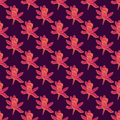 Seamless pattern flowers engraved. Vintage background of garden floral in hand drawn style.