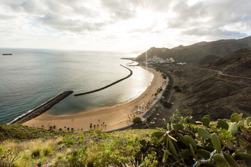 view on Teresitas beach near Santa Cruz de Tenerife on Canary islands, Spain.