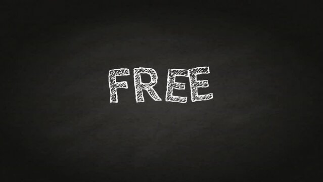free text concept - Hand drawing text on blackboard. Stop motion animation. sketch text