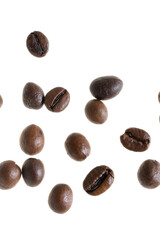 coffee beans on a white isolated background