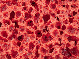 Red texture of decor sponge as abstract background