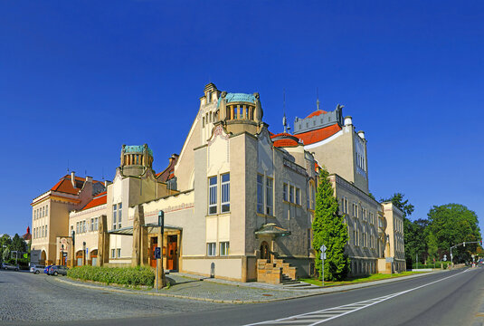 Town Prostejov, Czech Republic, the Narodni dum (National House), cultural monument, built in 1905 -1907 according to a design by Jana Kotera, a prominent representative of Czech Art Nouveau