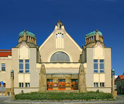 Town Prostejov, Czech Republic, the Narodni dum (National House), cultural monument, built in 1905 -1907 according to a design by Jana Kotera, a prominent representative of Czech Art Nouveau