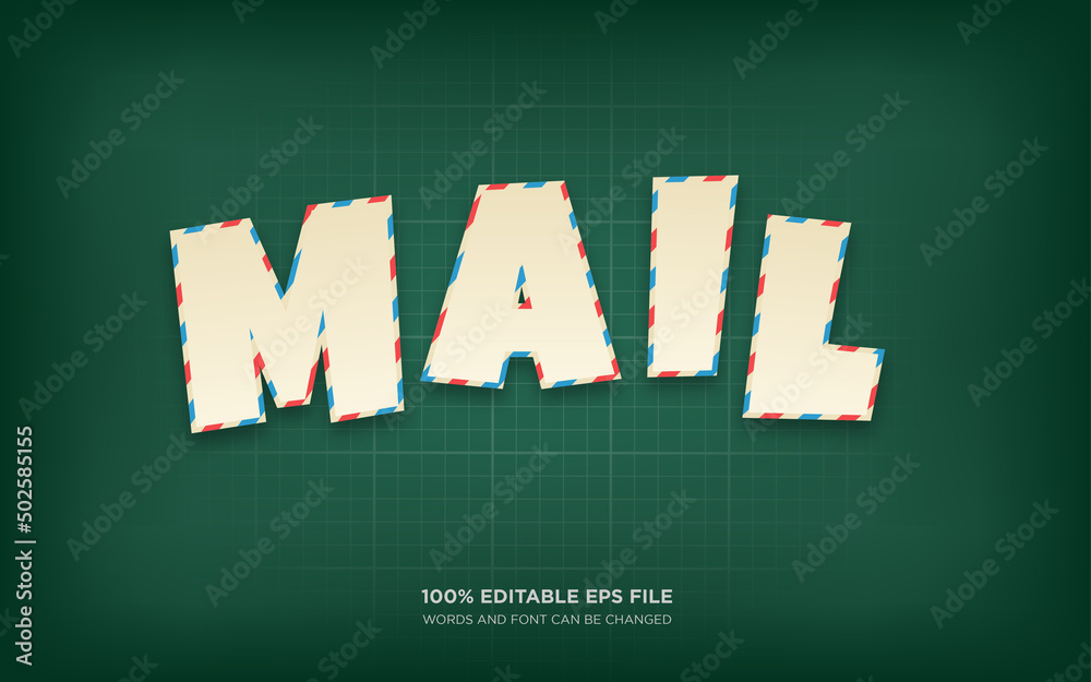 Wall mural envelope editable text style effect