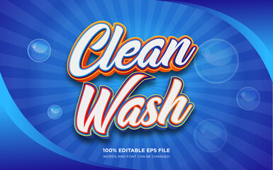 Clean laundry editable text style effect	
