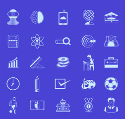 Collections of education icons set with modern color background