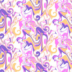 Fototapeta na wymiar Liquid marble painted wave abstract minimal seamless repeat pattern.
