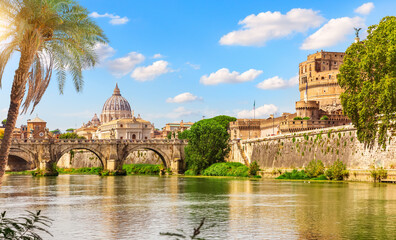 Castel Sant'Angelo over the Tiber, Rome, Italy