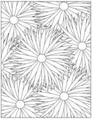 The flowers coloring page. Floral coloring sheet. Coloring page for adults. Vector