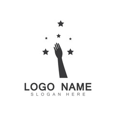 A logo to reach the stars or a logo to reach a dream or goal. Logo using concept design vector illustration template.