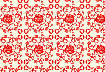 Beautiful Rose Flower Pattern Background Design