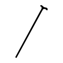 Cane Silhouette. Black and White Icon Design Element on Isolated White Background