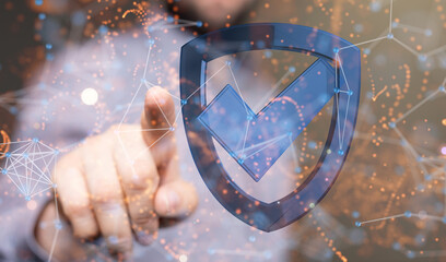 Information technology protected with firewall, secure access and encryption against cyber