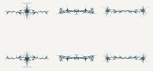 Fairy gloomy ornament. Mystical frame set. Magic border. Vector. 