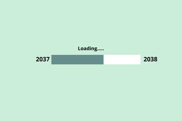 Loading - Pastell grün - nächstes Jahr - 2037/2038