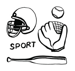 Baseball set. Vector clipart. 
Isolated on transparent background