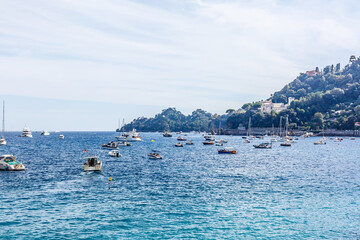 Fishing boats in small port, Italy.