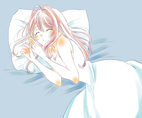 気持ちよく眠る女性