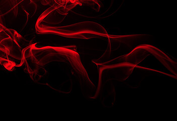 Red Smoke on black background, darkness concept