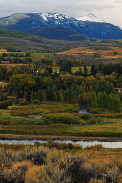 Early Fall Snow-dusted Peaks Around Edwards, Colorado, USA