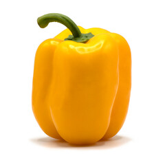 Fresh vegetable for cooking, Yellow bell peper or sweet pepper on white background.