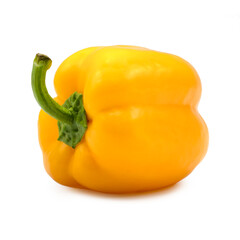 Fresh vegetable for cooking, Yellow bell peper or sweet pepper on white background.