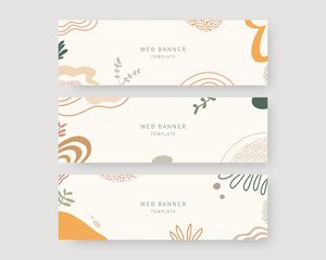 Web banner template set. Collection of horizontal banners design. Vector illustration.
