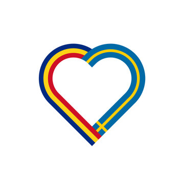 recommend clip art: unity concept. heart ribbon icon of romania and sweden flags. vector illustration isolated on white background