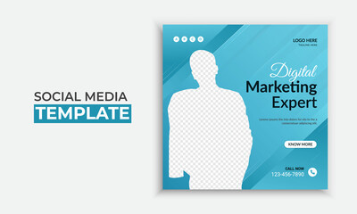 Corporate modern social media post and web banner template