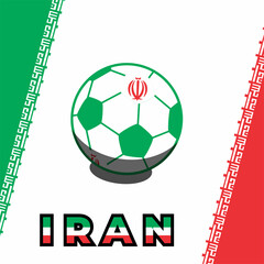 vector ball background with iran flag, vector illustration and text, perfect color combination