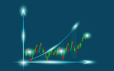 Currency trend graph, stock market graph or forex trading graph in graphic style. for financial investment or economic trend, business idea and art design, all abstract financial background.