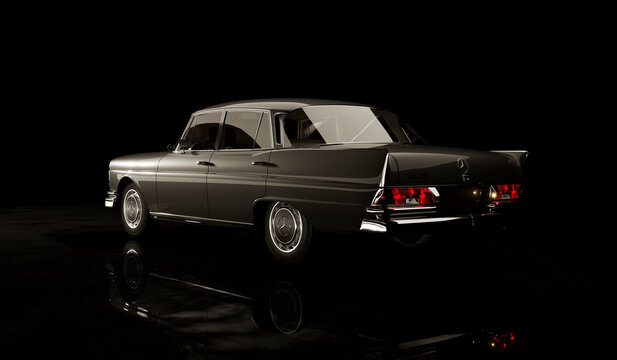 Almaty, Kazakhstan- MAY 01: Mercedes-Benz W112, 300SE Oldtimer 1965. 3d render