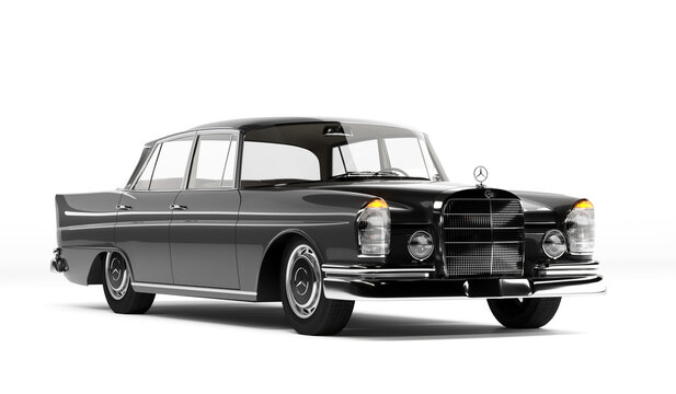 Almaty, Kazakhstan- MAY 01: Mercedes-Benz W112, 300SE Oldtimer 1965. 3d render