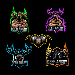Deer logo mascot collection design
