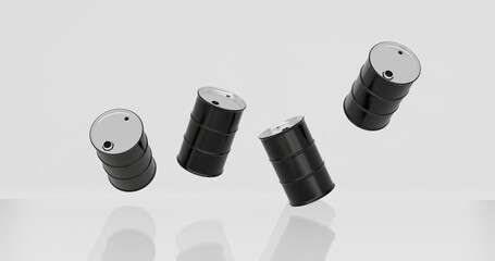 dropping crude oil barrels
