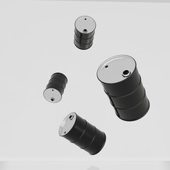 dropping crude oil barrels