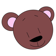 bear cartoon with body isolated