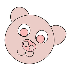 Pig cartoon vector in isolated