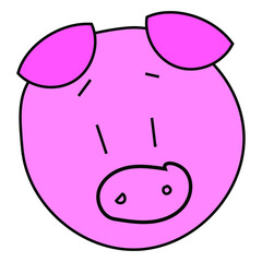 Pig cartoon vector in isolated