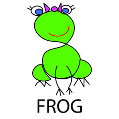 cute green frog in vector isolated