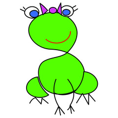 cute green frog in vector isolated