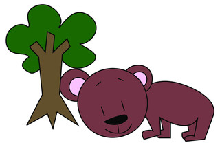 bear with tree