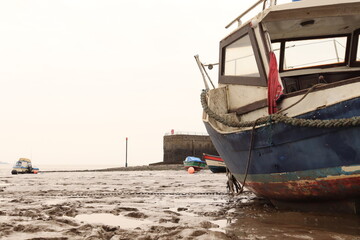 Boat stuck in the mud