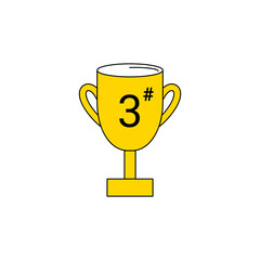 Third Winner cup icon colored symbol. Premium quality isolated championship element in trendy style.
