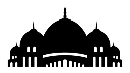 silhouette of the mosque